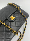 Sold-CHANEL Classic Lambskin Chain Mini Square Flap Bag black/gold #K301