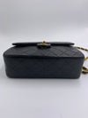 Sold-CHANEL Classic Lambskin Chain Mini Square Flap Bag black/gold #K301