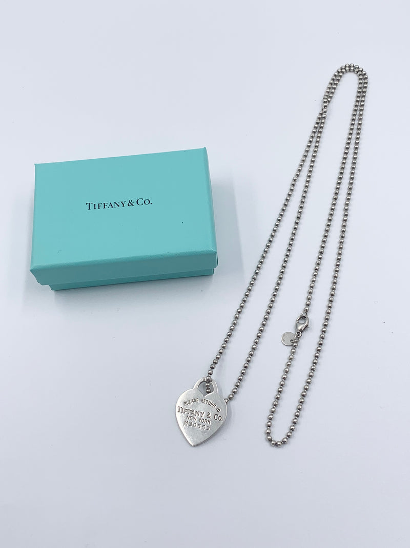 Sold-Tiffany & Co 925 Silver Return to Tiffany Heart Tag Necklace