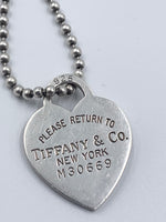 Sold-Tiffany & Co 925 Silver Return to Tiffany Heart Tag Necklace