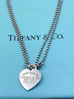 Sold-Tiffany & Co 925 Silver Return to Tiffany Heart Tag Necklace