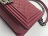 Sold-CHANEL Lambskin Old Medium Boy Dark Pink/Ruthenium hardware