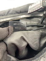 Sold-GUCCI GG Monogram Logo Black Nylon Shoulder Bag