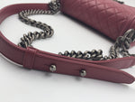 Sold-CHANEL Lambskin Old Medium Boy Dark Pink/Ruthenium hardware