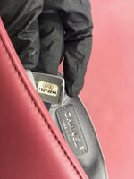 Sold-CHANEL Lambskin Old Medium Boy Dark Pink/Ruthenium hardware