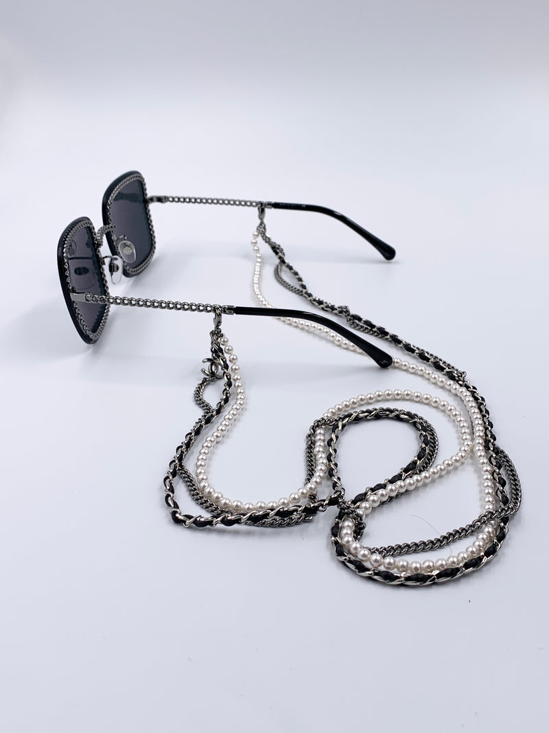 Sold-CHANEL CC Sunglasses with triple chain