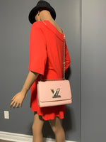 LOUIS VUITTON Epi Twist MM Pink Shoulder Bag Crossbody Bag