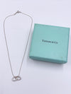 Sold-Tiffany & Co 925 Silver Elsa Peretti Double Loop Circle Pendant with Necklace