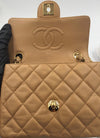 Sold-CHANEL Classic Lambskin Chain Single Mini Square Flap bag Beige/gold (2)