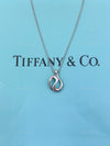 Sold-Tiffany & Co 925 Silver Elsa Peretti Open Wave Pendant with Necklace