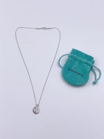 Sold-Tiffany & Co 925 Silver Elsa Peretti Open Wave Pendant with Necklace