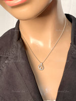 Sold-Tiffany & Co 925 Silver Elsa Peretti Open Wave Pendant with Necklace