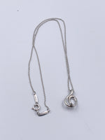 Sold-Tiffany & Co 925 Silver Elsa Peretti Open Wave Pendant with Necklace