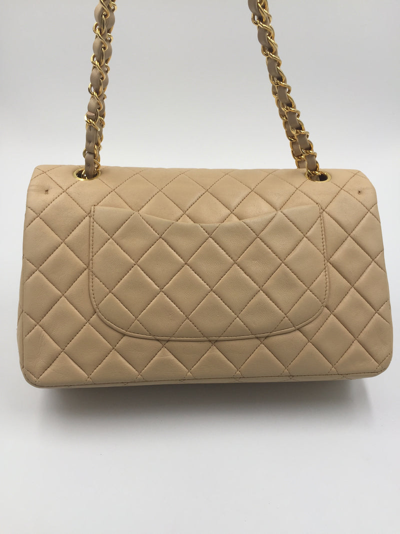 Sold-CHANEL Classic Lambskin Double Chain Double Flap Medium Shoulder ...