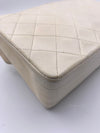 Sold-CHANEL Vintage Lambskin Double Chain Flap Bag Medium Size white/gold