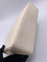 Sold-CHANEL Vintage Lambskin Double Chain Flap Bag Medium Size white/gold