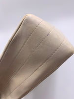 Sold-CHANEL Vintage Lambskin Double Chain Flap Bag Medium Size white/gold