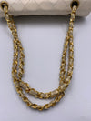 Sold-CHANEL Vintage Lambskin Double Chain Flap Bag Medium Size white/gold