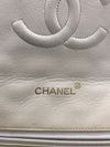 Sold-CHANEL Vintage Lambskin Double Chain Flap Bag Medium Size white/gold
