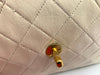Sold-CHANEL Vintage Lambskin Double Chain Flap Bag Medium Size white/gold