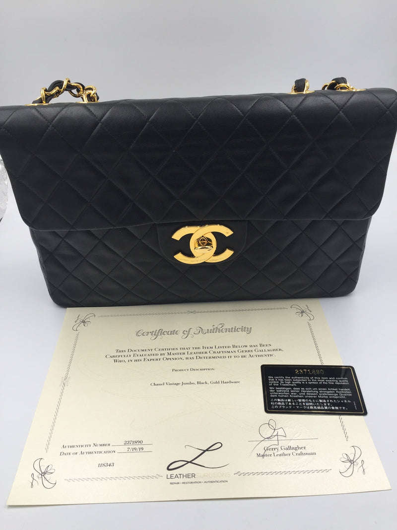 Chanel So Black Classic Double Flap Chevron Lambskin Jumbo Black - US