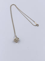 Tiffany & Co 925 Silver Atlas Collection Cube with Necklace