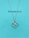 Tiffany & Co 925 Silver Elsa Peretti Quadrifoglio Clover Pendant Necklace