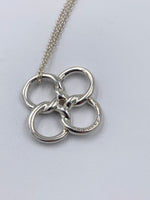 Tiffany & Co 925 Silver Elsa Peretti Quadrifoglio Clover Pendant Necklace