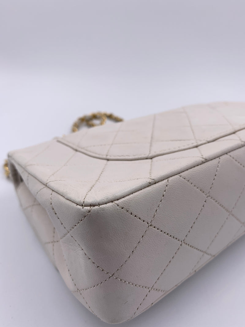 Sold-CHANEL CC Small Classic Double Flap - Ivory (off-white) - Gold Hardware