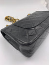 Sold-CHANEL Classic Lambskin Double Chain Double Medium Flap Bag black/gold #K307