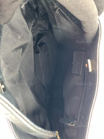 GUCCI Black Canvas Monogram Logo Shoulder Bag