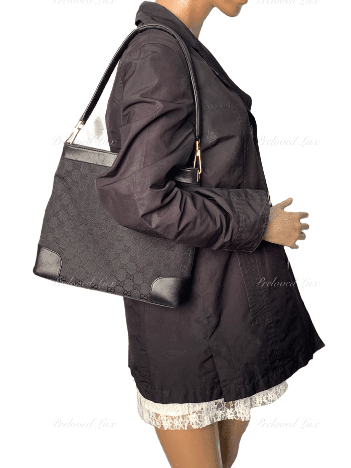 Gucci canvas bag black shop