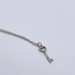 Sold-Tiffany & Co 925 Silver Heart Key Pendant with Necklace