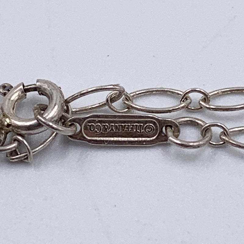 Sold-Tiffany & Co 925 Silver Heart Key Pendant with Necklace