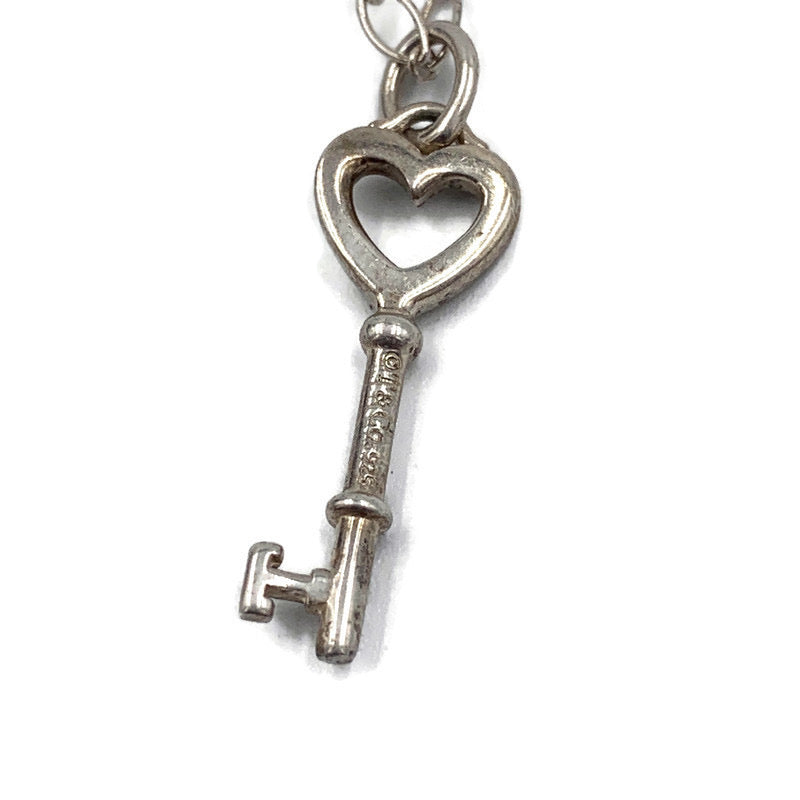 Sold-Tiffany & Co 925 Silver Heart Key Pendant with Necklace