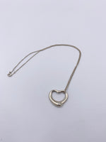 Sold-Tiffany & Co 925 Silver Open Heart Necklace