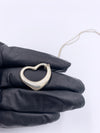 Sold-Tiffany & Co 925 Silver Open Heart Necklace