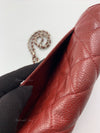 Sold-CHANEL Caviar Wallet-on-the-chain WOC Crossbody Flap Bag - Burgundy