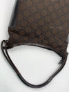 GUCCI GG Monogram Logo Dark Brown Nylon Shoulder Bag