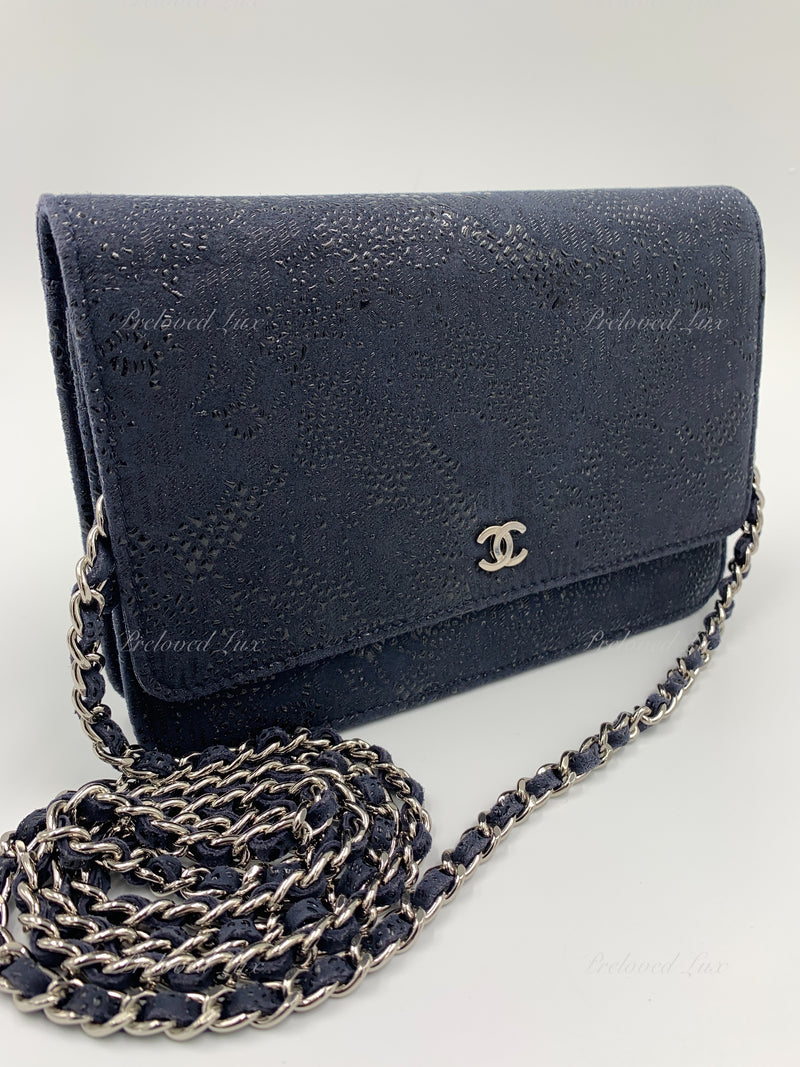 CHANEL Lambskin WOC Crossbody Flap Bag - dark navy Preloved Lux Canada