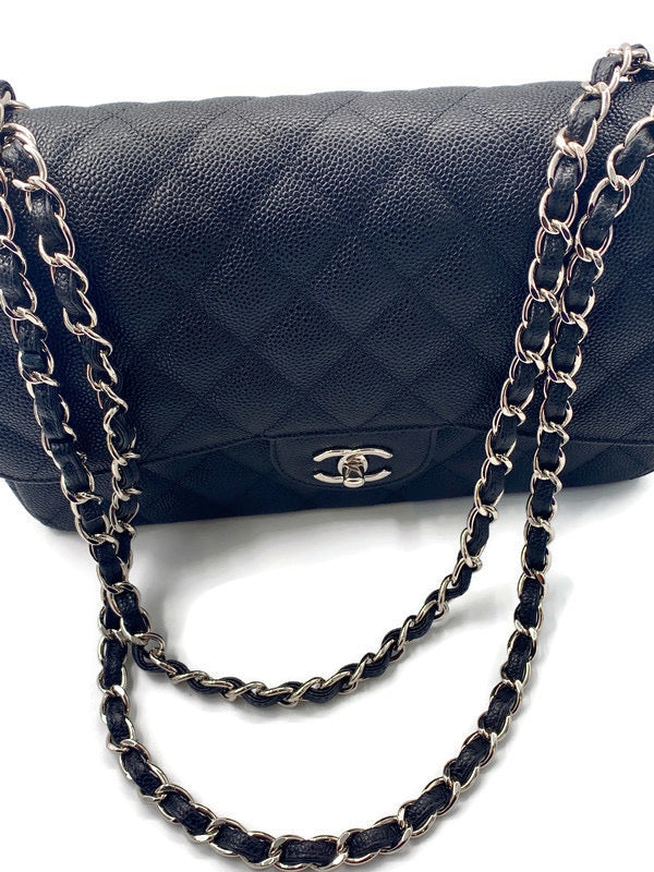 Sold-CHANEL Classic Double Flap Caviar Large (Jumbo) Bag Silver Hardwa –  Preloved Lux