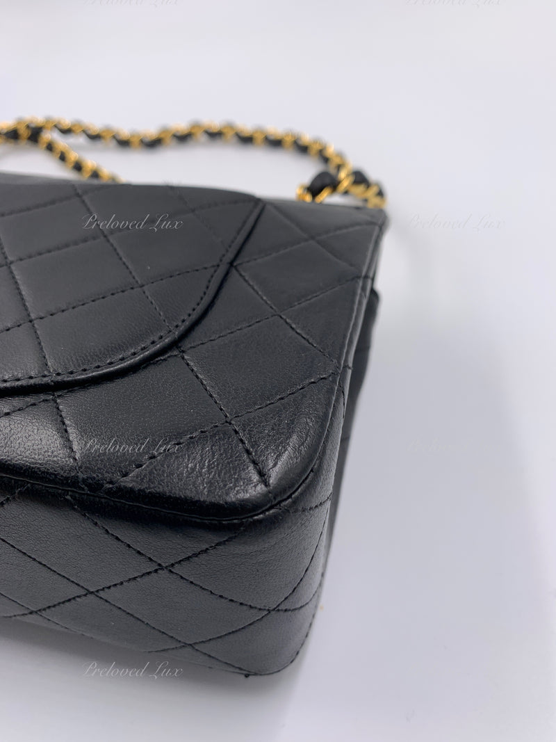 chanel classic small double flap black lambskin bag-Chanel Classic