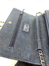 CHANEL Lace Embossed Goatskin Wallet-on-the-chain WOC Crossbody Flap Bag - Dark Navy Silver hardware