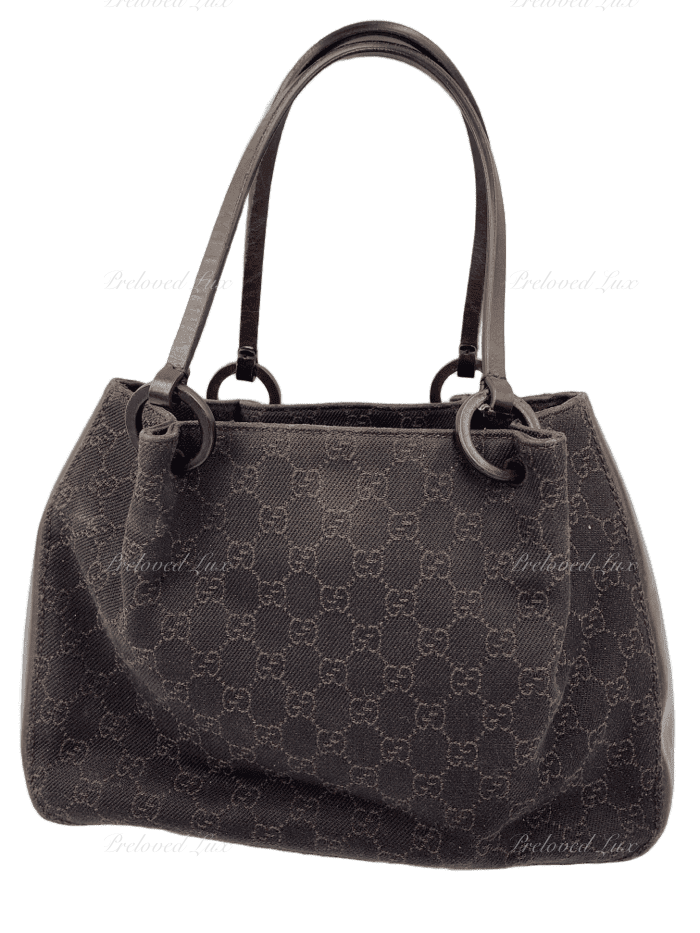 GUCCI GG Monogram Dark Brown Shoulder Bag with Small Pouch