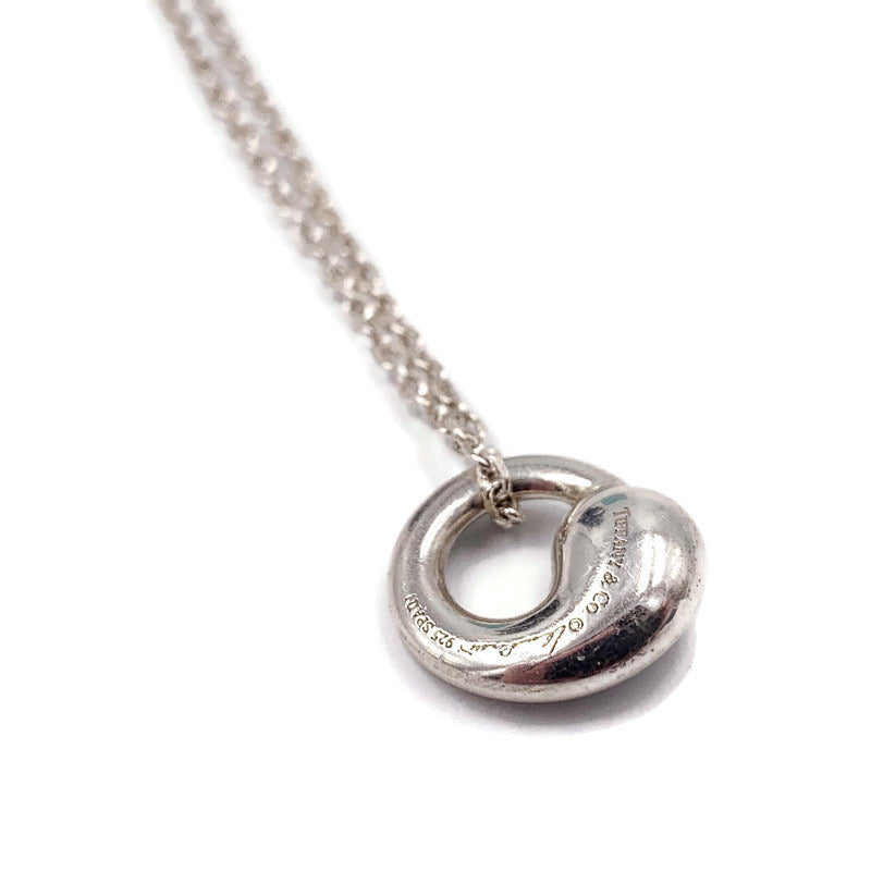 Sold-Tiffany & Co 925 Silver Elsa Peretti Eternal Circle Pendant with Necklace