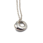Sold-Tiffany & Co 925 Silver Elsa Peretti Eternal Circle Pendant with Necklace