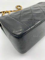 CHANEL Black Lambskin Small Diana Flap Bag Gold Hardware