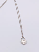Tiffany & Co 925 Silver Return to Tiffany Heart Lock with Necklace