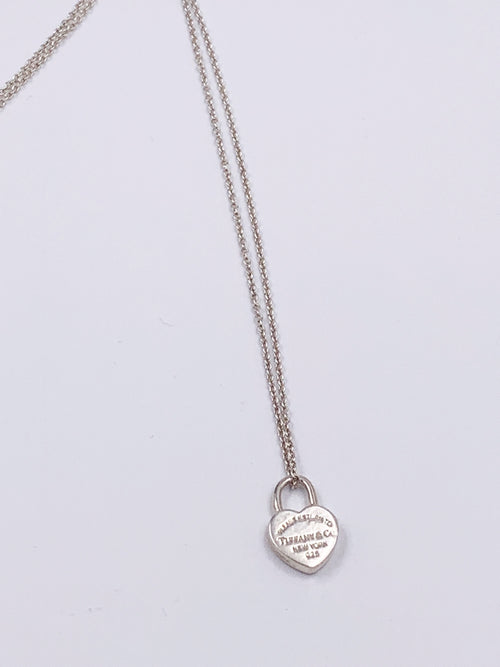 Tiffany & Co 925 Silver Return to Tiffany Heart Lock with Necklace