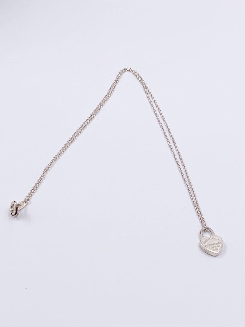 Sold-Tiffany & Co 925 Silver Return to Tiffany Heart Lock with Necklace